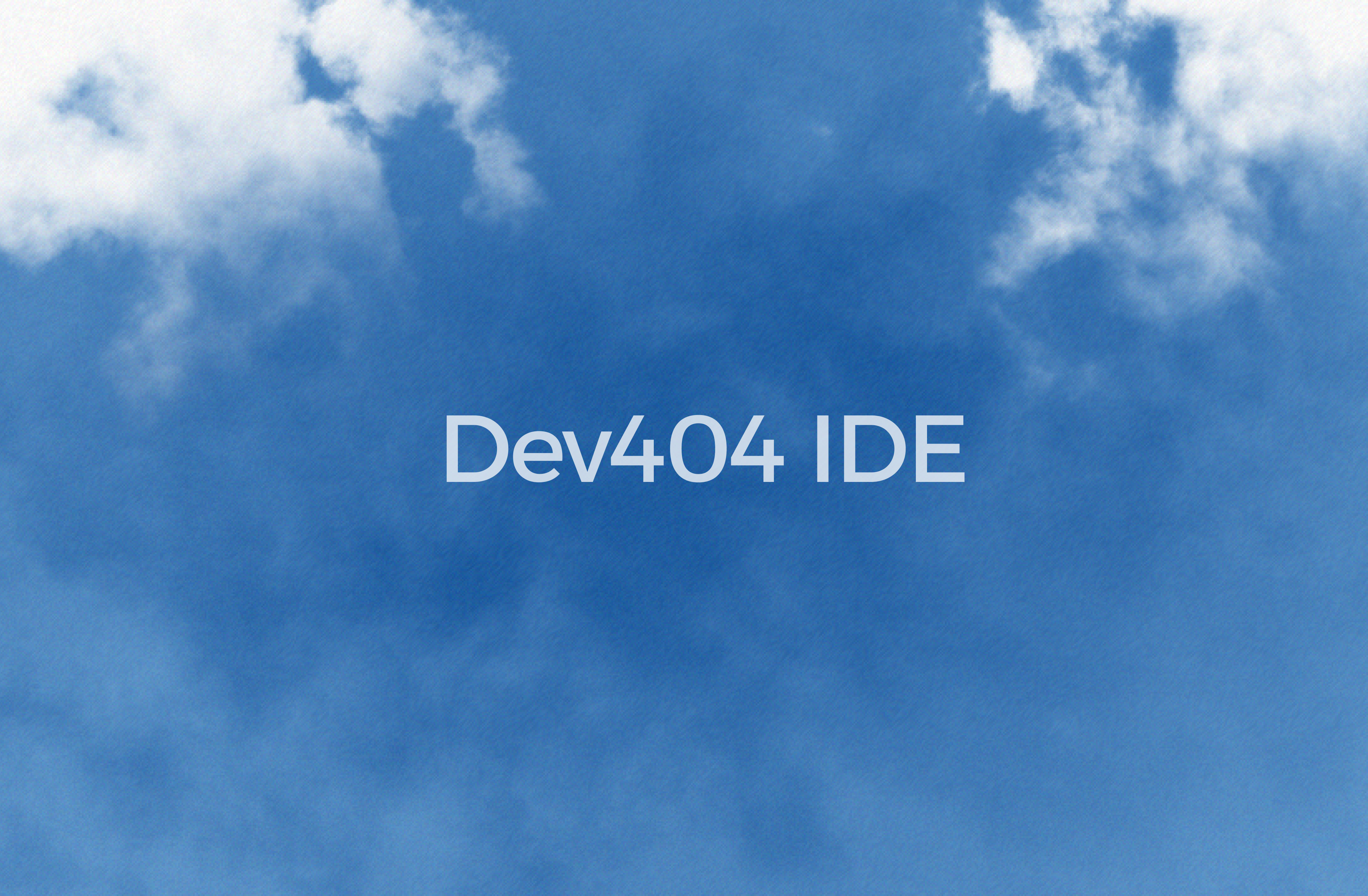 Dev404 IDE open alongside a local codebase